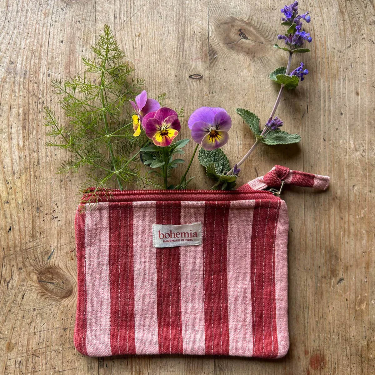 Bohemia Design Jaipur Stripe Cosmetics Pouch in Two Colours - Image 3