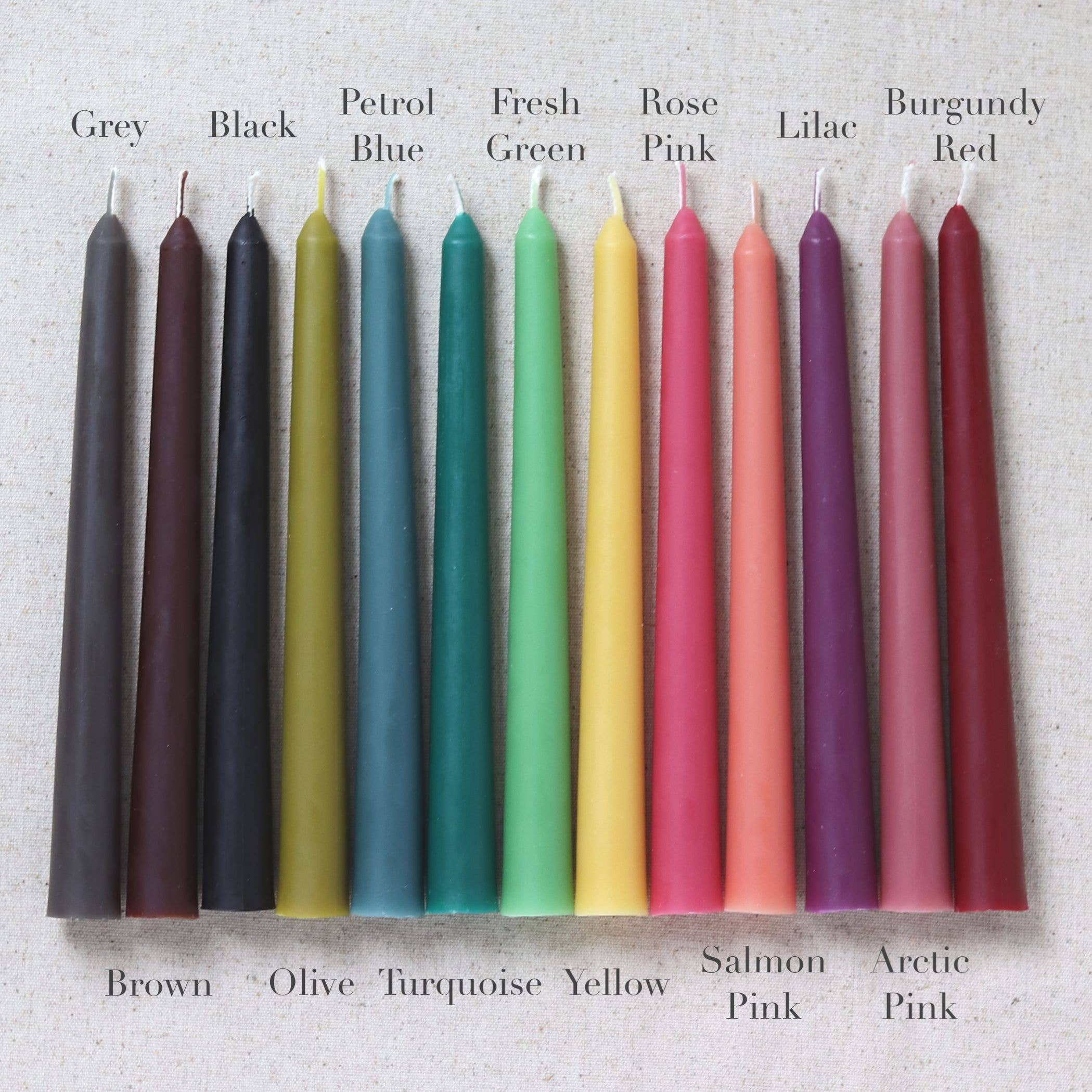 Five Bees Yard Colourful Beeswax Dinner Candles - Image 7