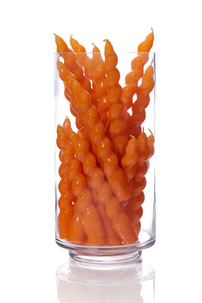 Maegen Spiral Soy Wax Candle in Tangerine or Navy - Image 4