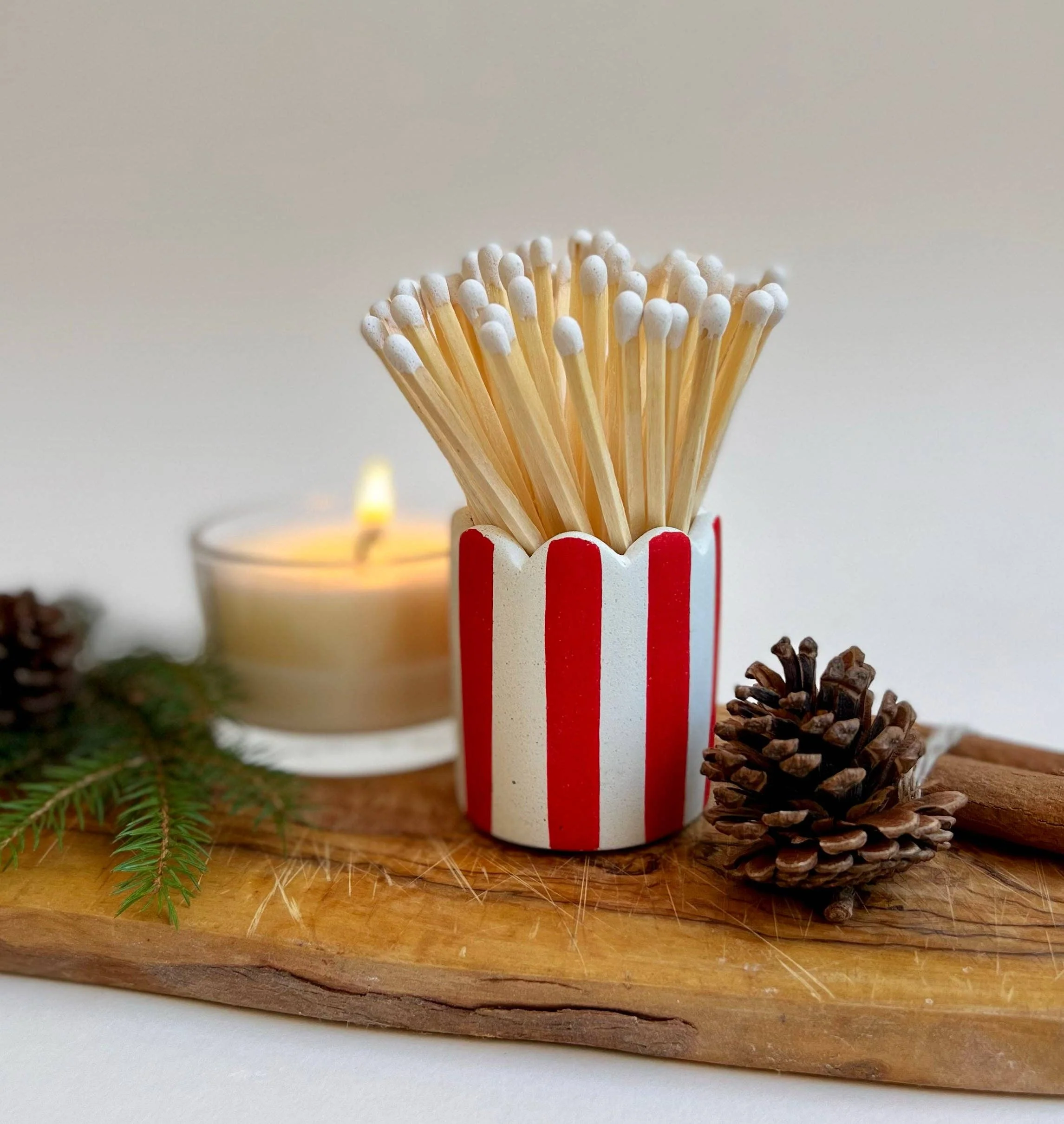 Hello Marilu Stripy Match Stick Holders in Various Colours - Image 12