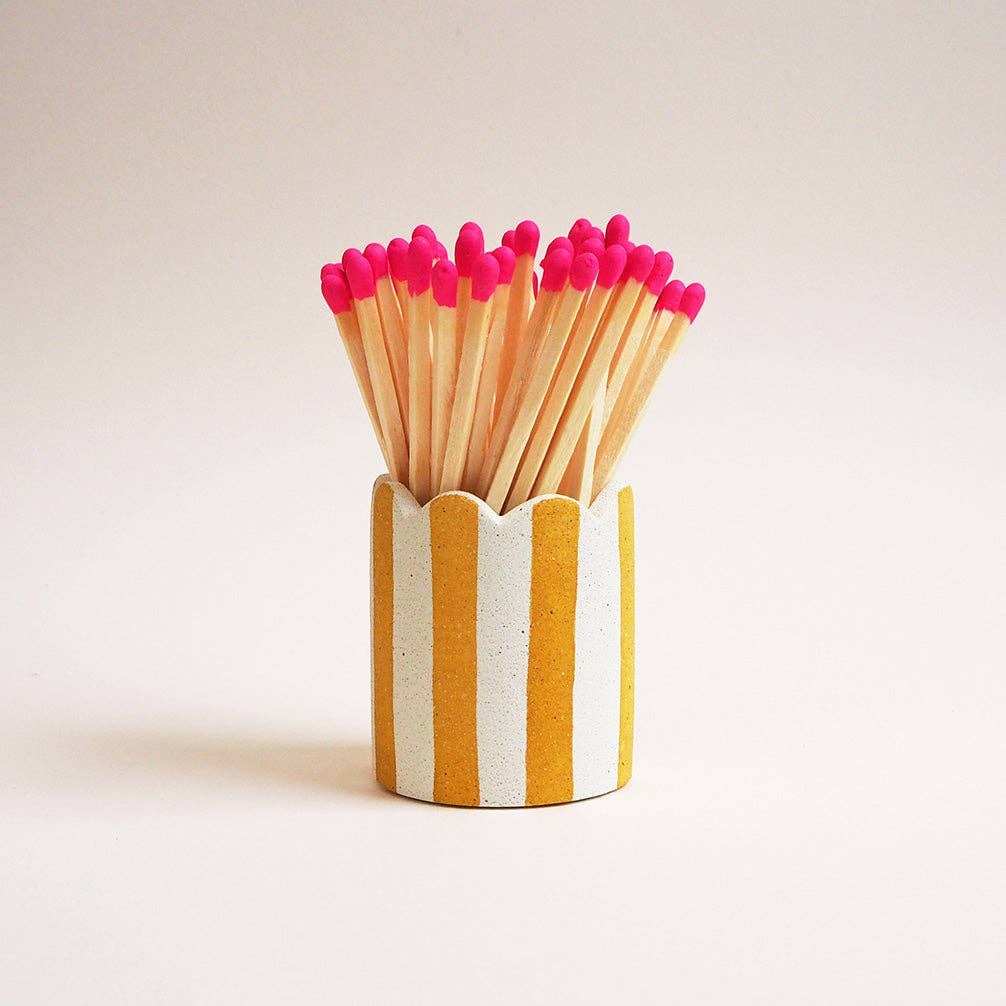 Hello Marilu Stripy Match Stick Holders in Various Colours - Image 4