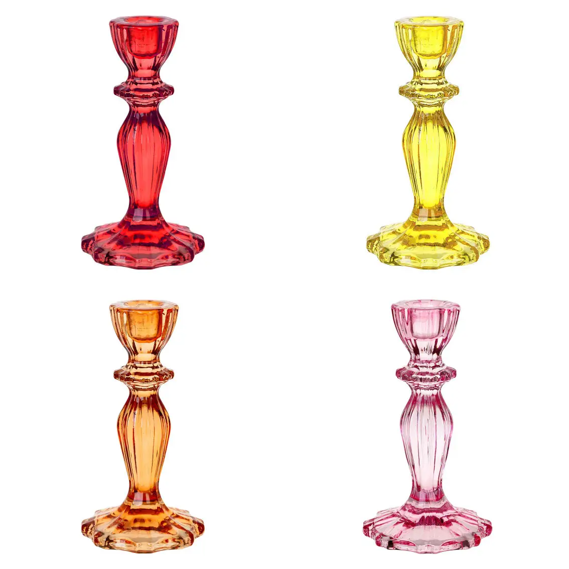 Talking Tables Glass Candle Holder in Orange - Image 3
